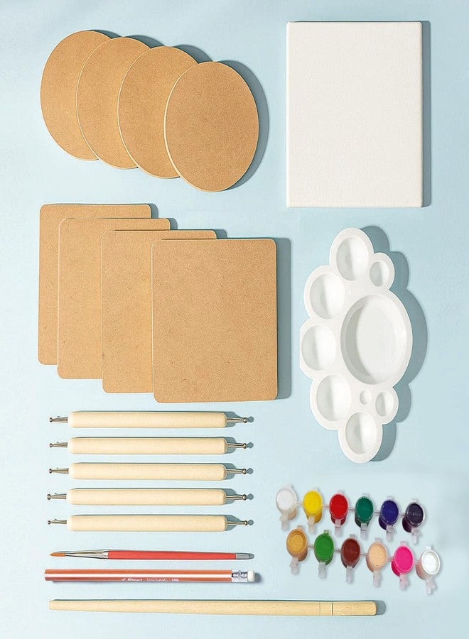 فلو مجموعة FLO Dot Art لرسم قواعد الأكواب للبنات | 8 قواعد أكواب من خشب MDF، قماش، ألوان، فرشاة وأدوات تنقيط | مجموعة فنون وحرف الماندالا للأطفال والكبار | مجموعة الرسم والتلوين كهدية تذكارية لأعياد الميلاد (من عمر 8 سنوات فما فوق) - Image 2